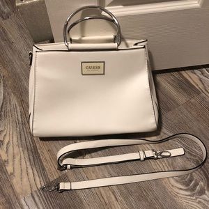 Guess white hand bag